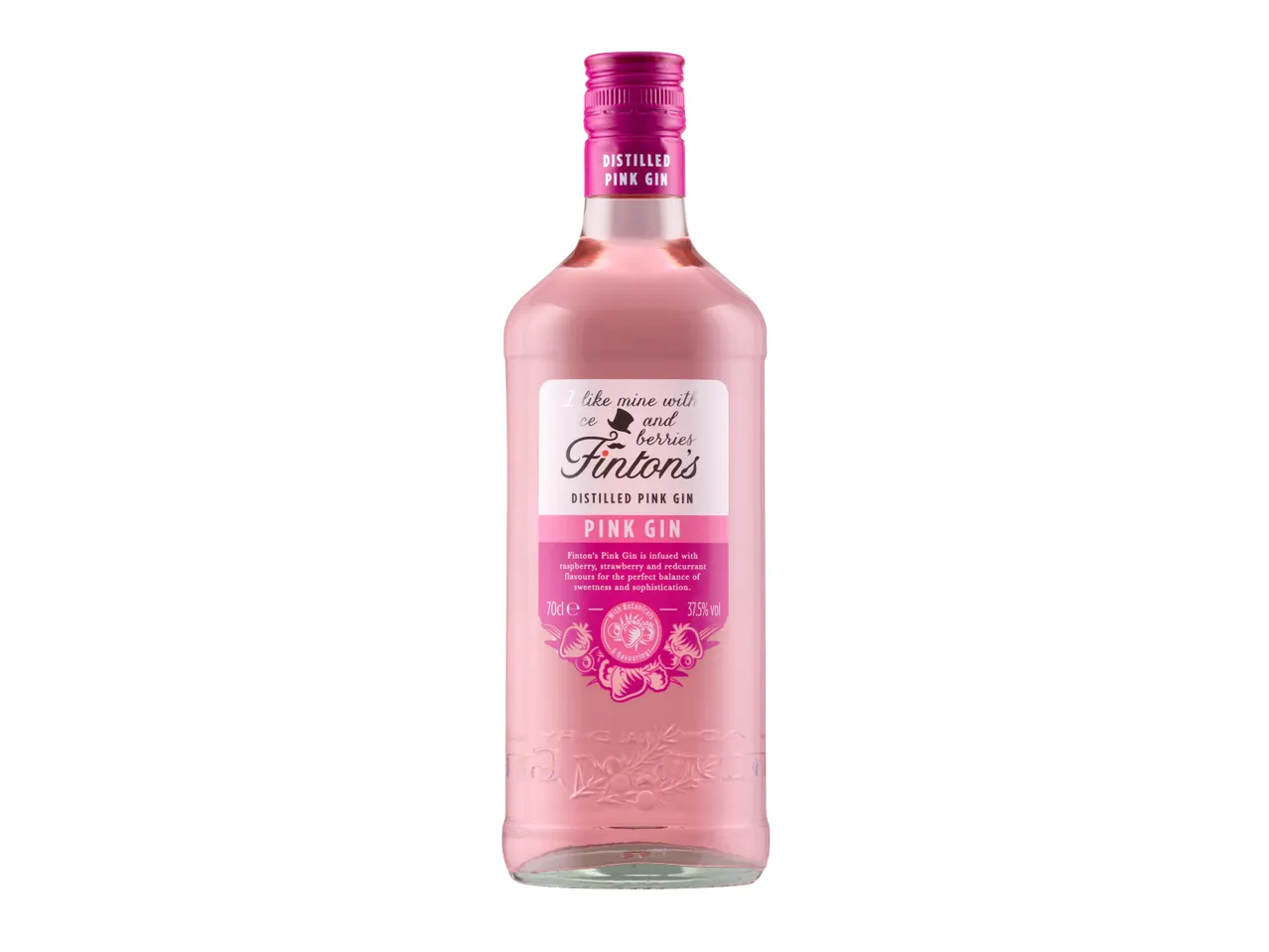 Finton's pink gin bottle.
