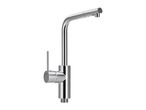 Chrome kitchen mixer tap with a pull-out spray and single lever handle
