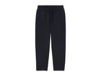 Dark blue sweatpants with elastic waistband.