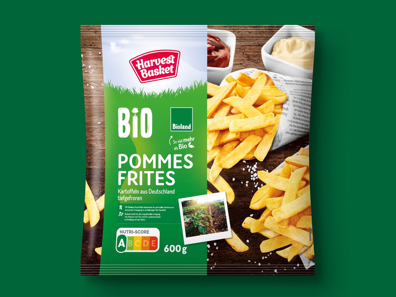 Harvest Basket Bioland Bio Pommes Frites, 600g.