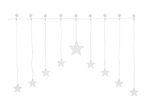 Star-shaped string lights with suction cups, ideal for festive decoration.