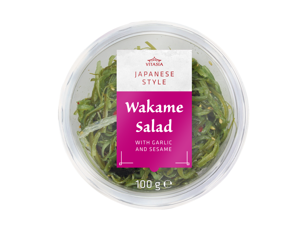 Vitasia Wakame salade, Japanse stijl, met knoflook en sesam.