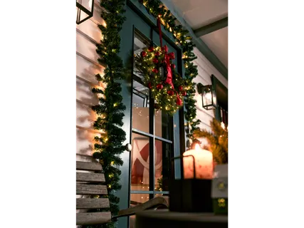 LIVARNO home Egles virtenes dekors ar LED gaismiņām