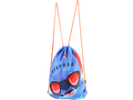 Saco de ginástica azul Lupilu com personagem de desenho animado de óculos de sol e texto 'CAREFREE'.