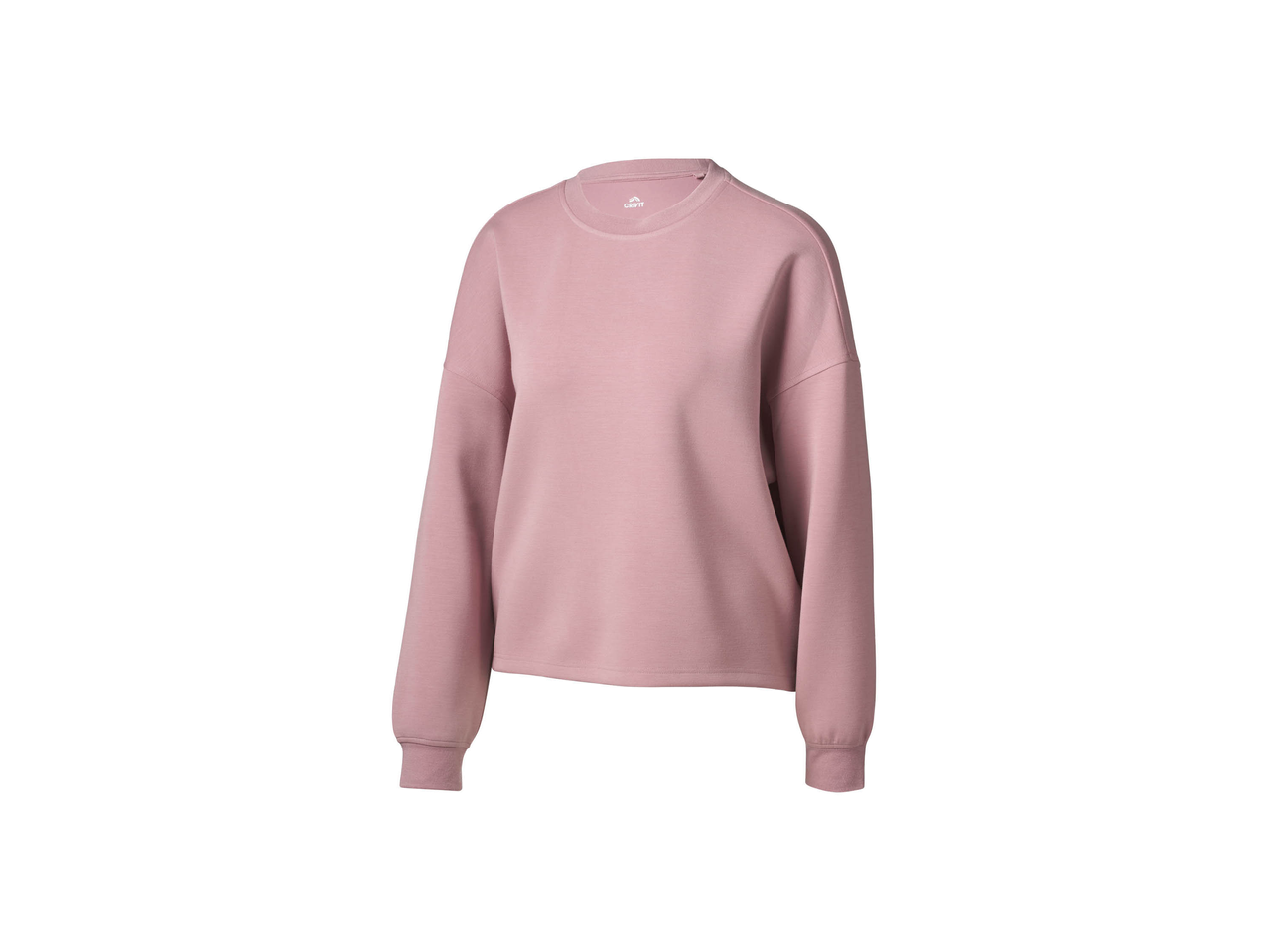 Pink long-sleeved sweatshirt with a round neck