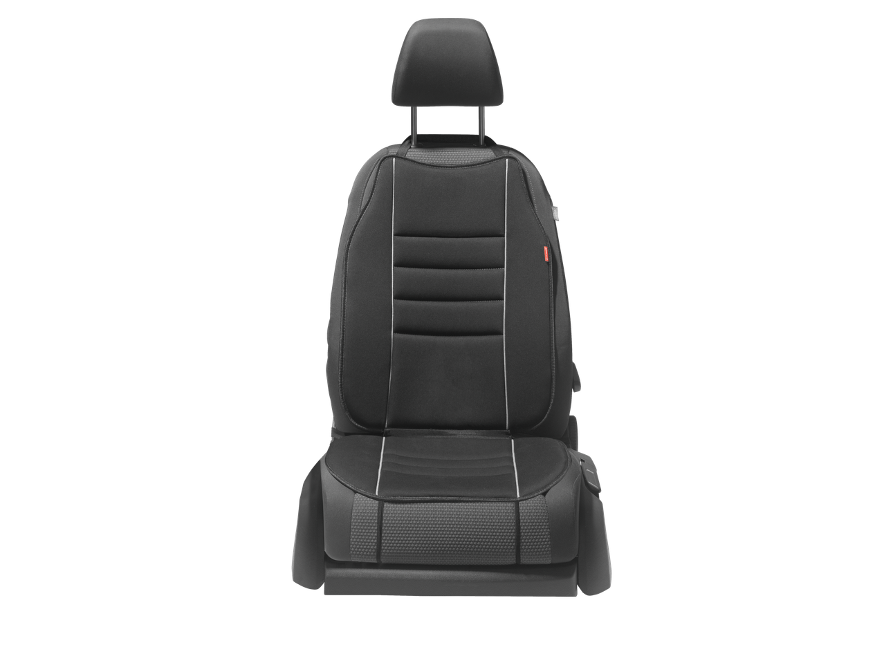 Capa de assento de carro Ultimate Speed em preto com costura branca.