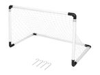 Soccer goal with net and ground stakes.