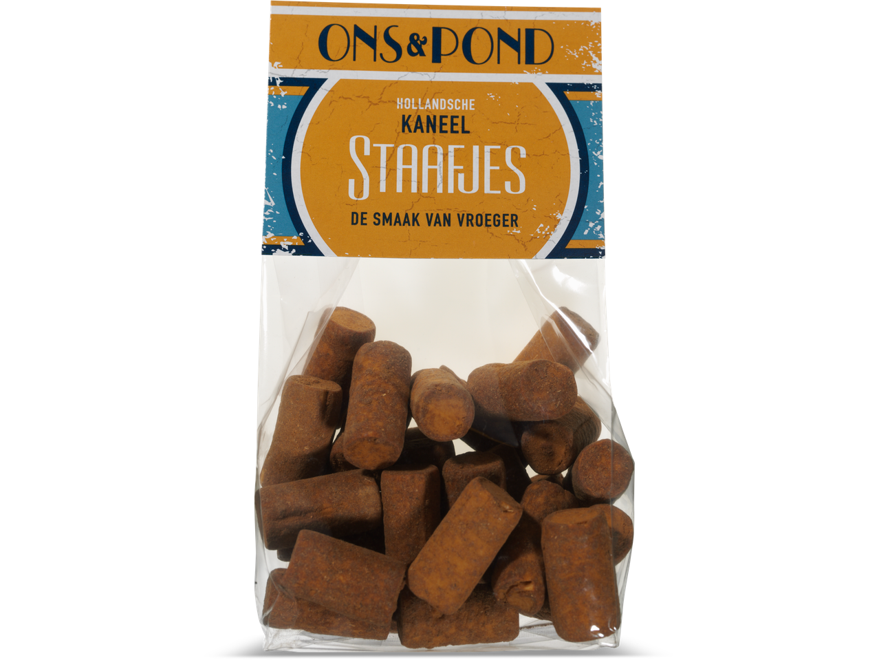 Ons&Pond Hollandse Kaneel Staafjes: Een zakje kaneelstaafjes met retro verpakking.