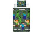 Set copripiumino e federa Minecraft con personaggi e logo.