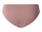 Women's pink cotton briefs with a high-cut leg and elastic waistband.