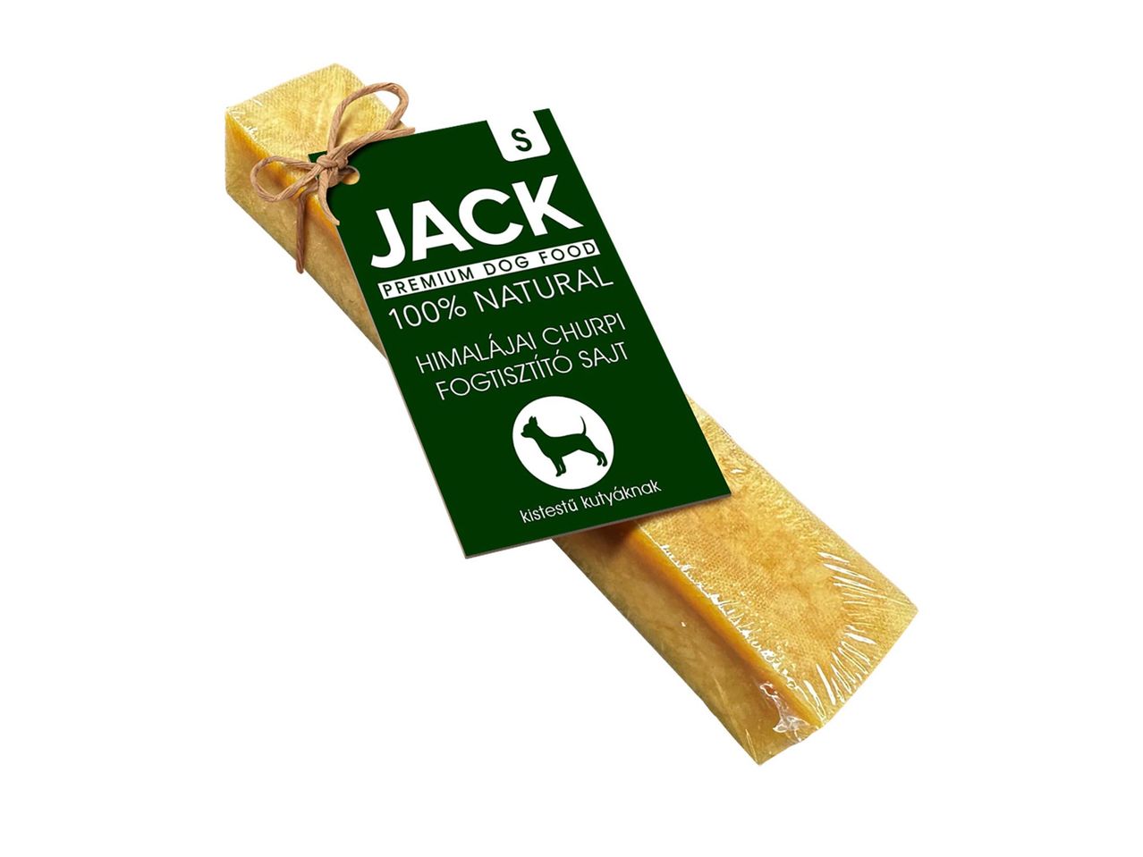 Jack márkanévvel ellátott, himalájai churpi fogtisztító sajt kutya rágóka.