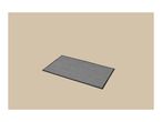 Grey and black striped doormat on a beige background