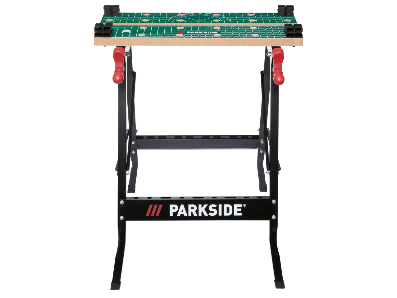 Сгъваема работна маса Parkside с менгеме и измервателна скала.