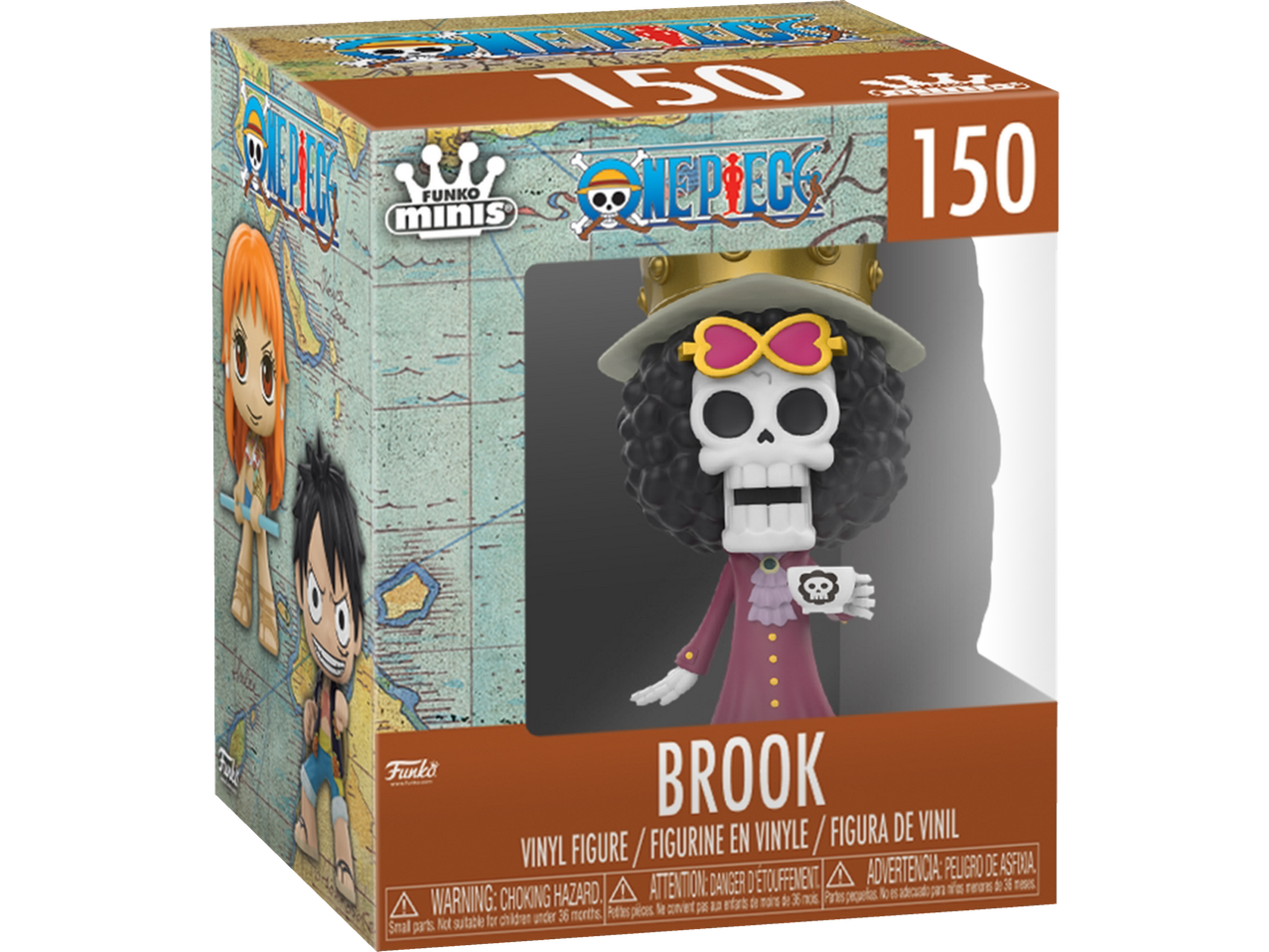Funko Pop! Minis One Piece Brook vinyl figure in box.
