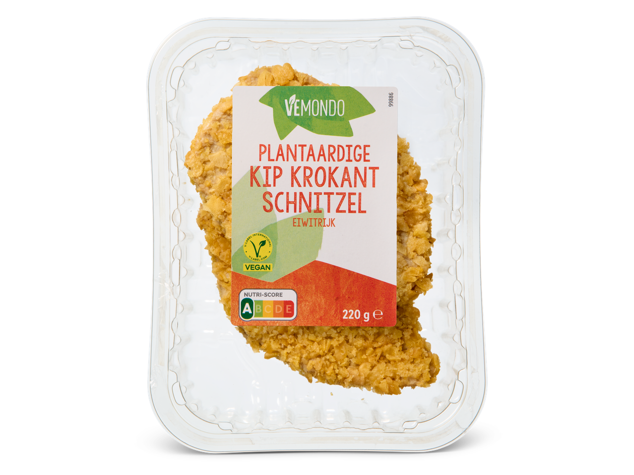 Vemondo krokante plantaardige schnitzel, vegan.