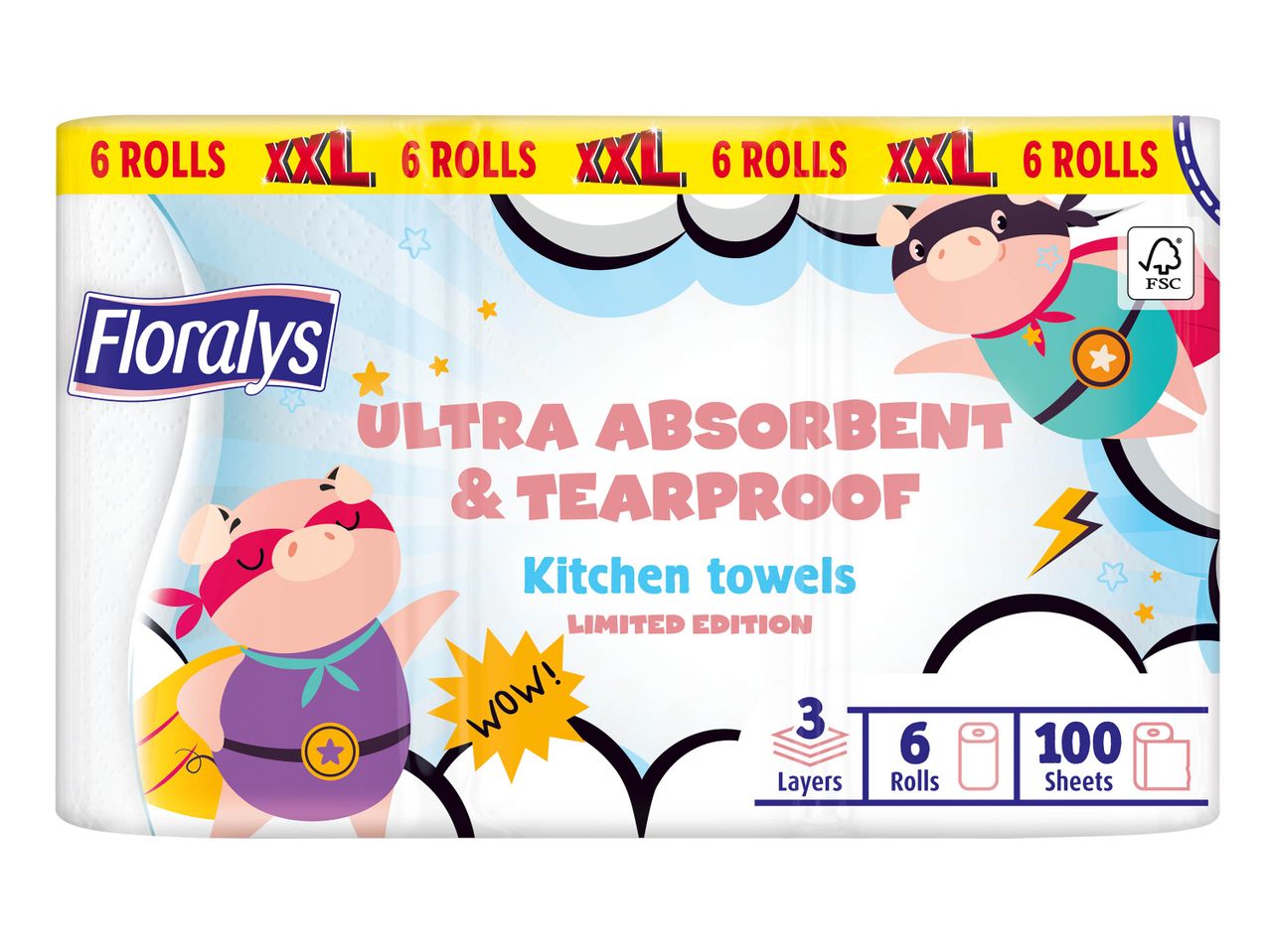 Rouleaux essuie-tout Florays ultra absorbants et indéchirables pour la cuisine.