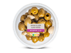 Chef Select groene olijven met knoflook in schaal.