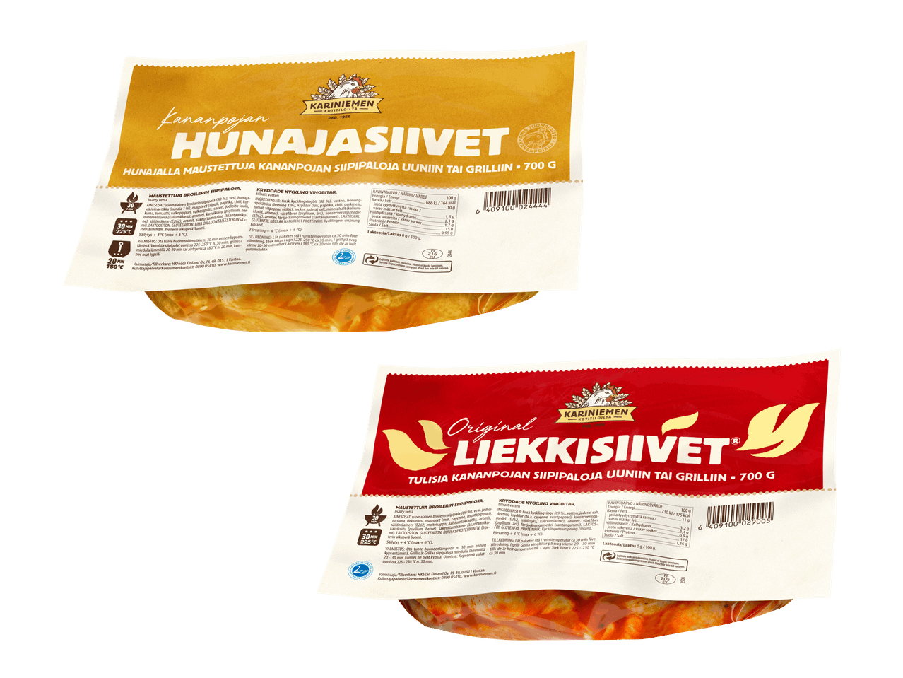 Hunajasivet ja Lihaksiivet - pakastetut lihatuotteet.