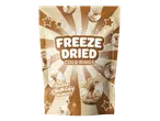 Zak met gevriesdroogde cola-ringen, met de tekst 'SUPER CRUNCHY MUNCKY'.