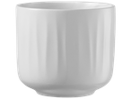 Witte keramische Naro pot met verticale ribbels