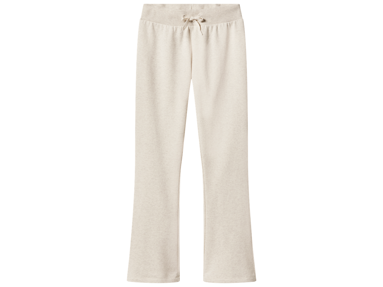 Pantalon de jogging beige clair avec cordon de serrage à la taille.