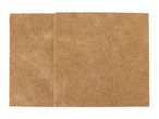 Two rectangular brown coconut fibre mats side by side on a white background