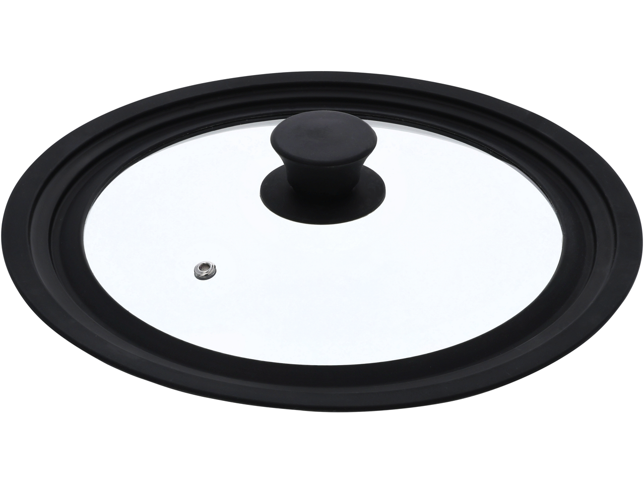 Must klaasist potikaas ümmarguse käepidemega