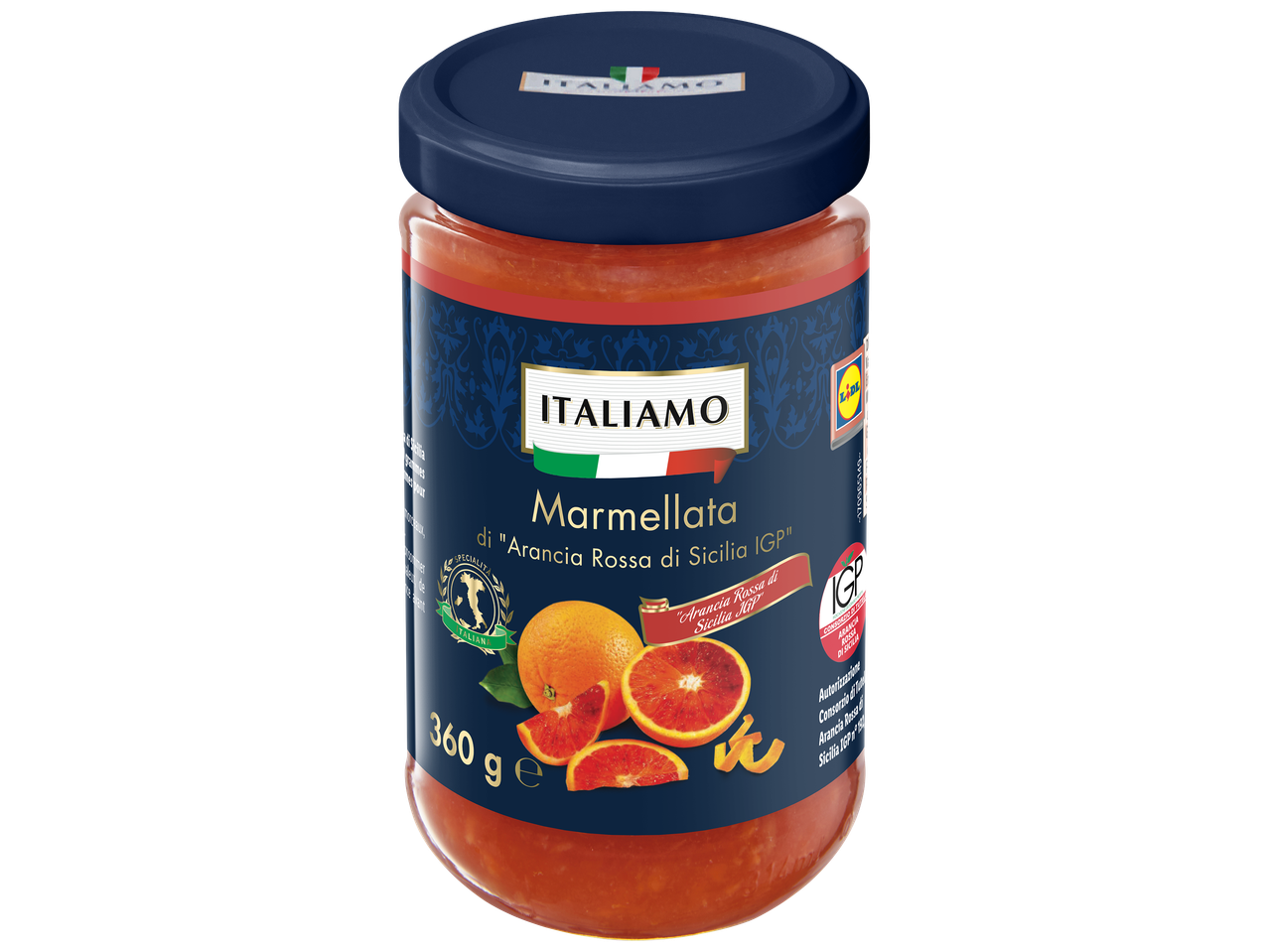 Pot de marmelade d'orange sanguine de Sicile IGP, 360g.