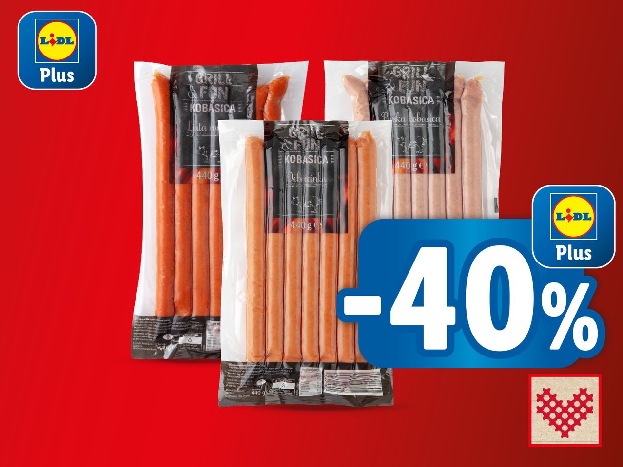 Lidl Plus ponuda: 40% popusta na kobasice.