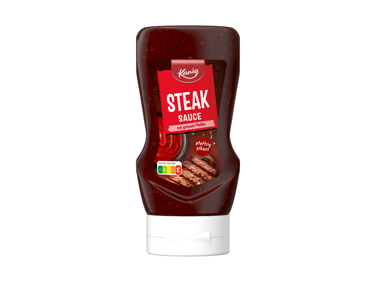Flasche Steaksoße mit grünem Pfeffer und Nutri-Score D