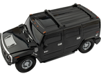 Melns radiovadāms rotaļu Hummer H2 transportlīdzeklis