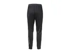 Black athletic pants with a grey elastic waistband and a reflective logo on the left leg.