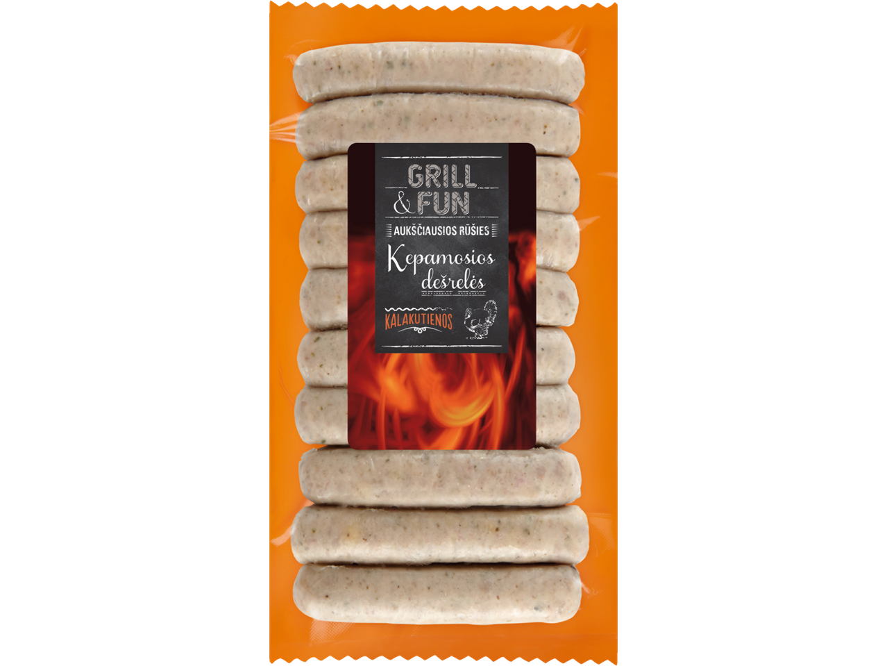 Keptos dešrelės "Grill & Fun" pakuotėje.