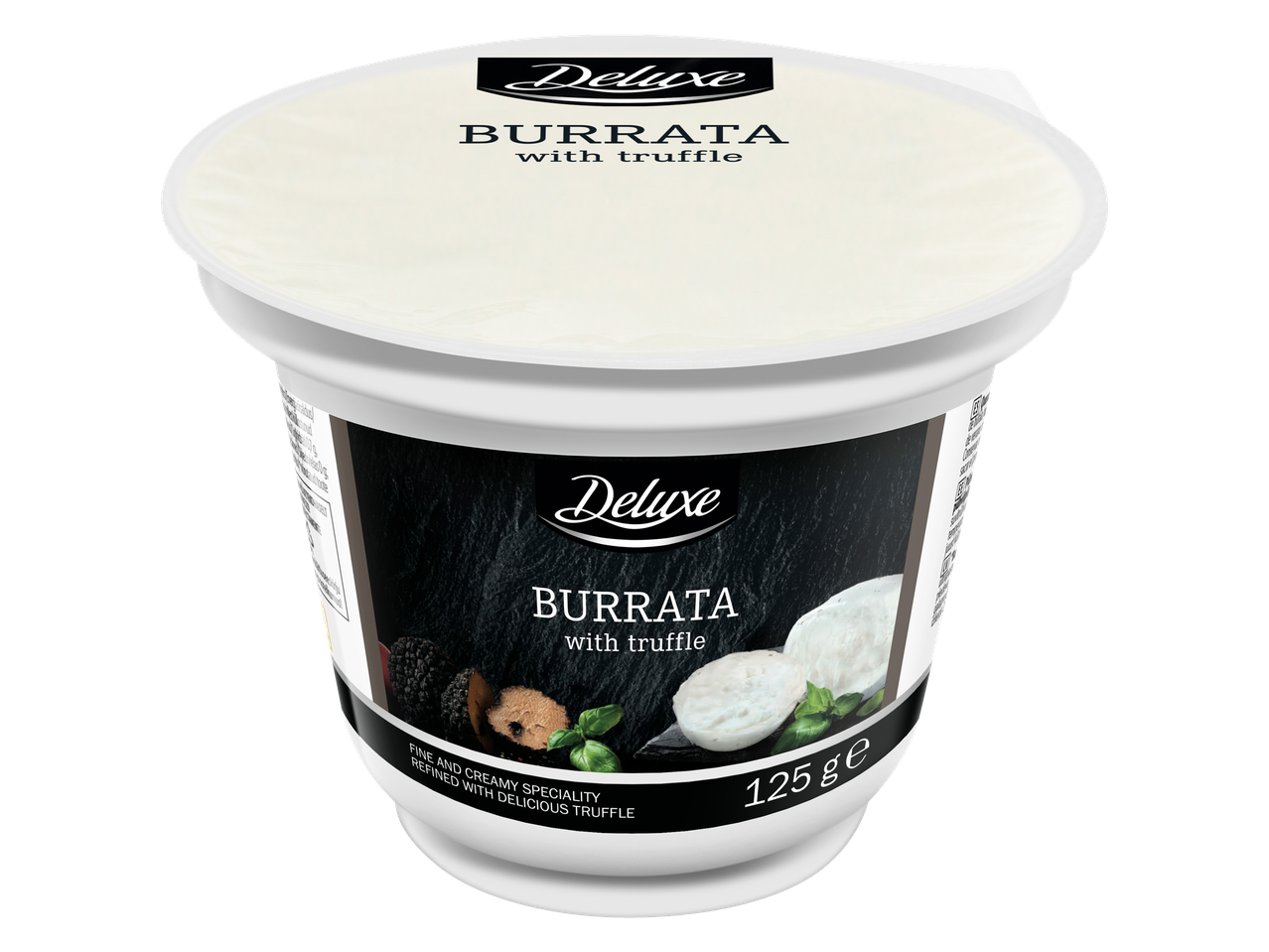 Deluxe Burrata trühvliga, peen ja kreemjas delikatess, 125g.