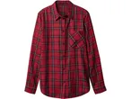 Camicia a quadri rossa con maniche lunghe e taschino sul petto