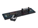 Black push-up board with color-coded positions and two grey-handled push-up bars.
