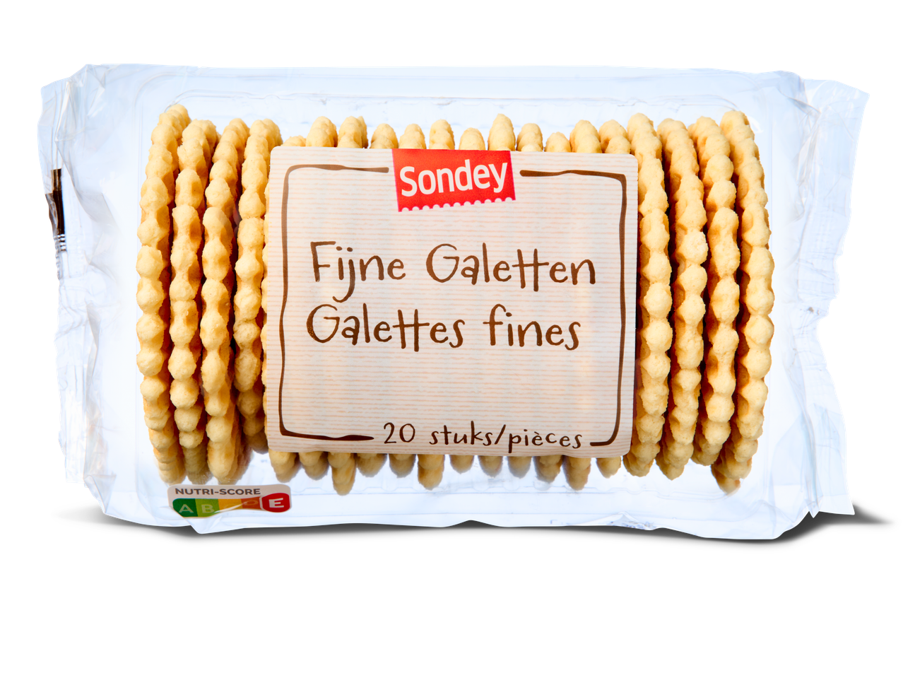 Sondey dunne wafels in verpakking.