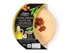 Deluxe extra virgin olive oil hummus topped with smoked paprika chickpeas.