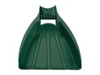 Dark green plastic leaf scoop with a handle