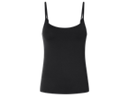 Черен дамски топ с тънки презрамки.