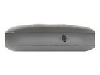 Grey inflatable pillow with a valve on the side