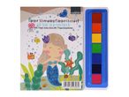 Mermaid-themed watercolor paint set with a coloring book.