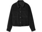 Black corduroy jacket with buttons and two chest pockets