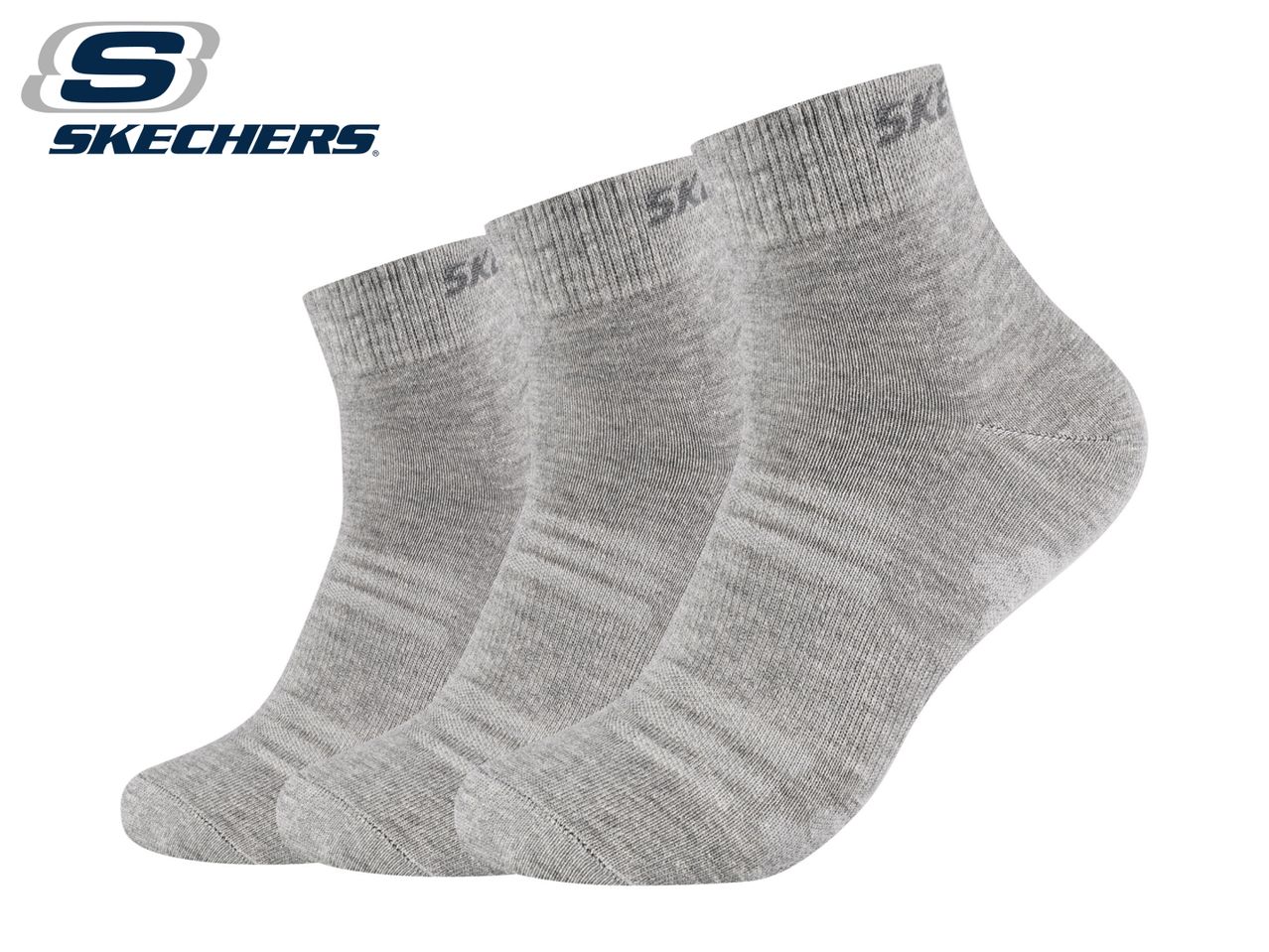 Go to full screen view: Skechers Middle Socks - 3 pairs - Grey - Image 1