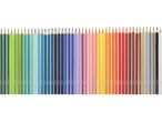 Комплект от 48 цветни молива Crelano, подредени в редица.