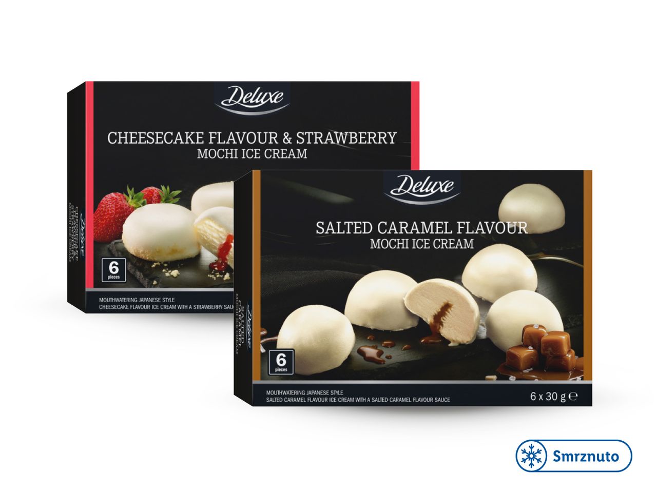 Dajjo mochi sladoledi: čokolada, jagoda i slano karamel.