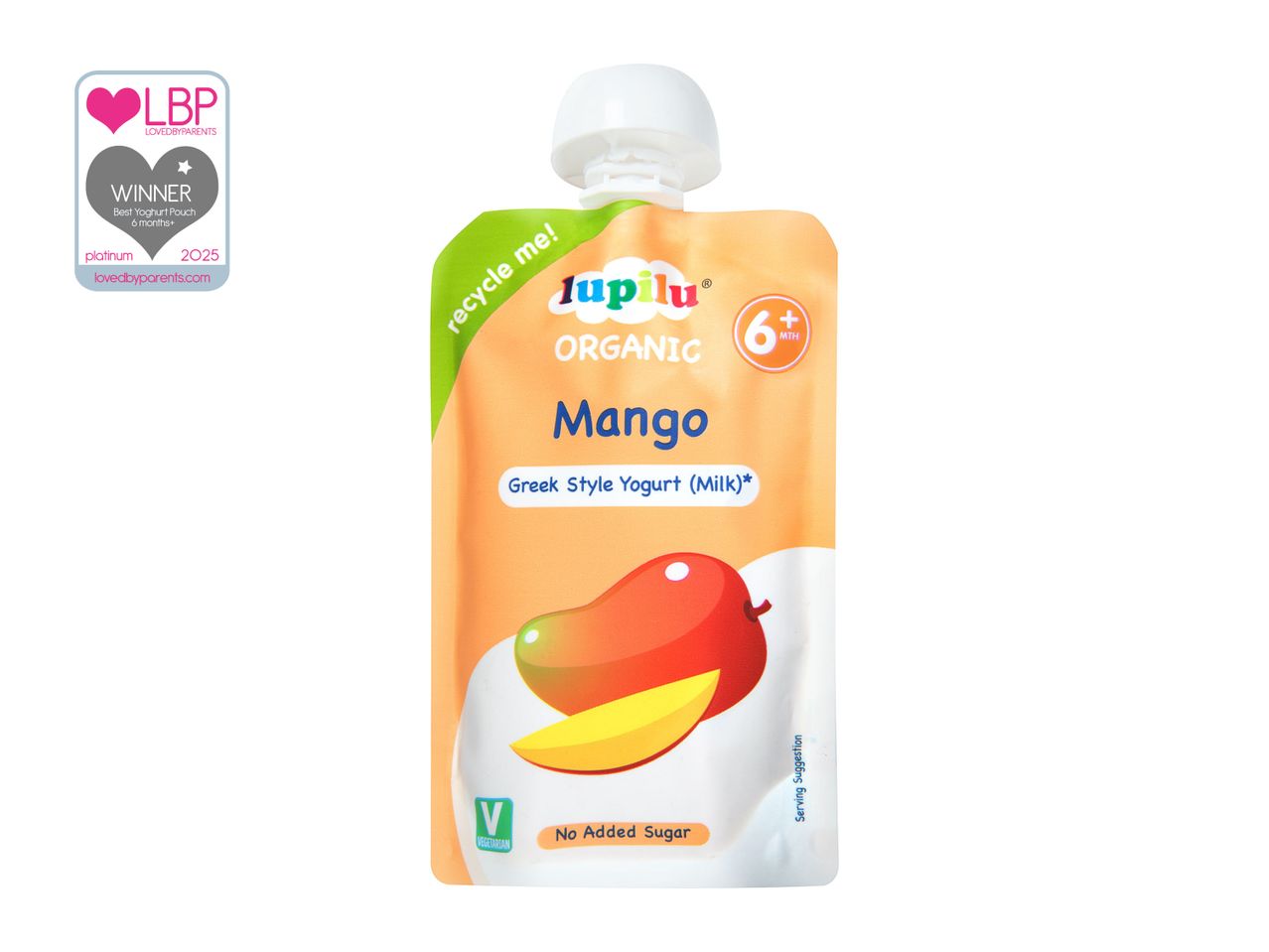 HiPP organic mango baby food pouch.