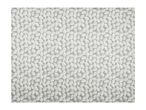 Grey placemat with a repeating pattern of white ginkgo leaf shapes.