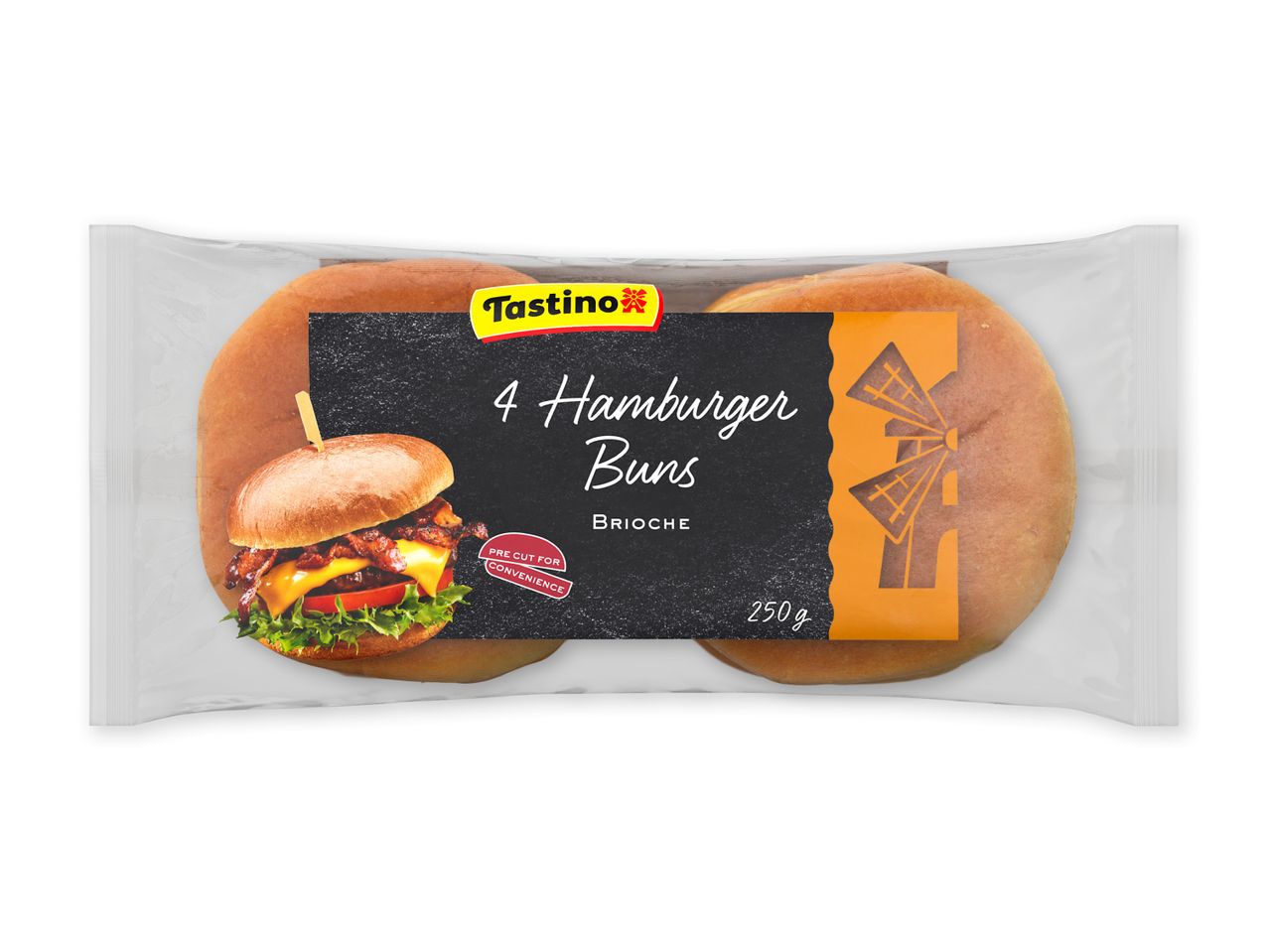 Pakke med 4 Gullon hamburgerboller.