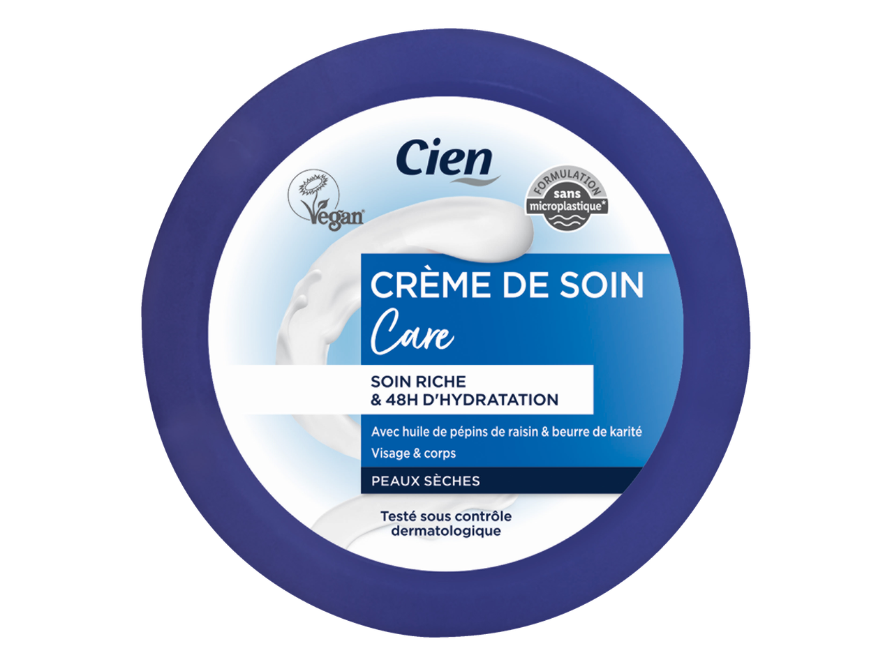 Crème Cien vegan : soin riche et hydratation 48h, visage et corps.